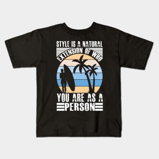 slogan skyline clothing surfboard beach Kids T-Shirt